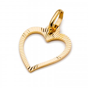 Złoty wisiorek 585 zdobione serce