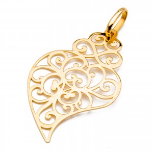 Złoty ażurowy wisiorek 585 Serce