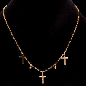 Srebrny pozłacany naszyjnik krzyżyki
