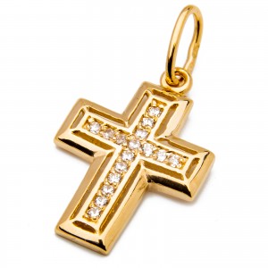 Złoty Krzyżyk 585 cyrkonie