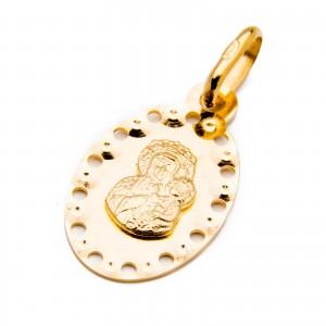 Złoty medalik 585 Błyszcząca Matka Boska