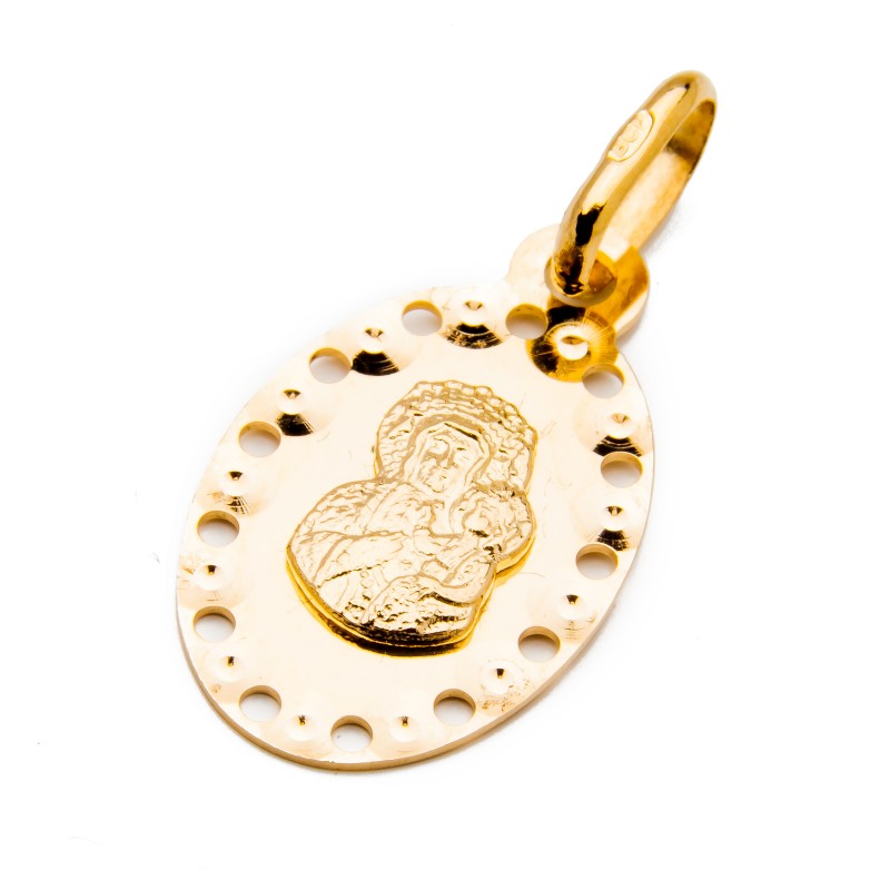 Złoty medalik 585 Błyszcząca Matka Boska