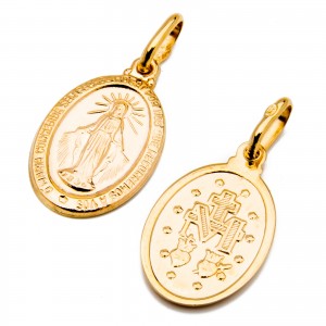 Złoty medalik 585 Matka Boska dwustronna