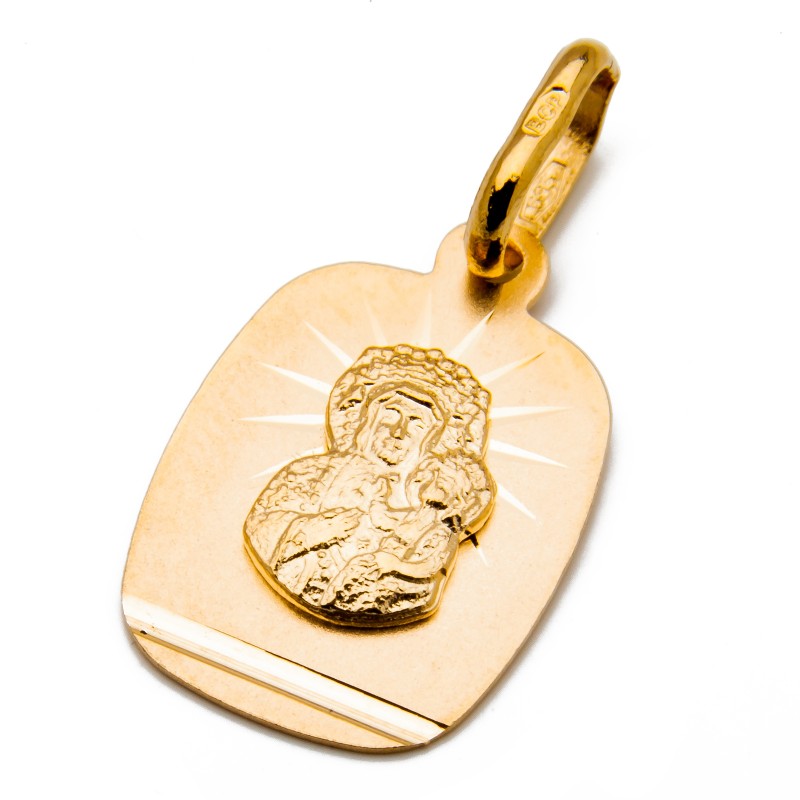 Złoty medalik 585 Matka Boska słoneczna