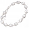 Srebrna Bransoletka damska 925 białe cyrkonie