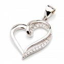 Srebrna zawieszka serce z cyrkoniami