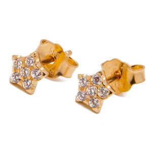 Złote kolczyki 585 Gwiazdki z cyrkoniami