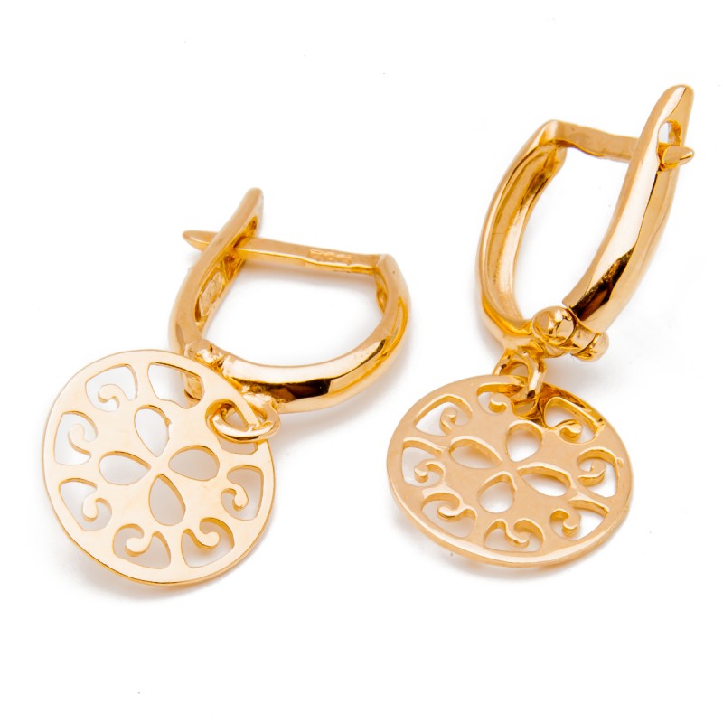 Złote kolczyki 585 ażurowe koło