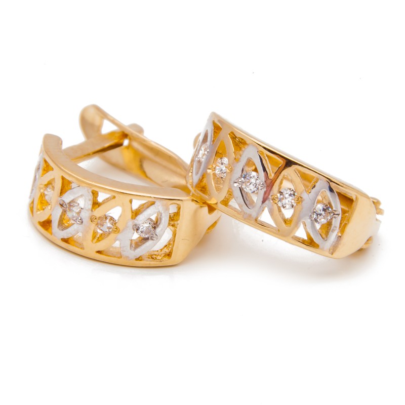 Złote kolczyki 585 belka z łezkami