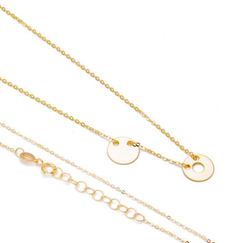 Złoty naszyjnik 585  koła