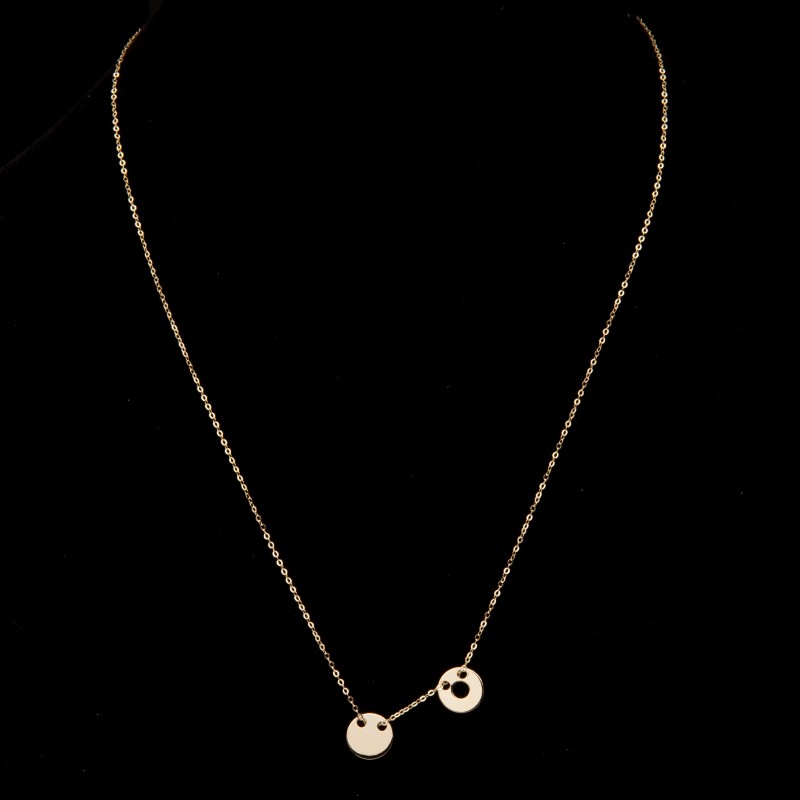 Złoty naszyjnik 585  koła