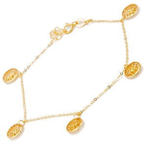 Złota Bransoletka 585 róża miłości