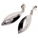 Srebrne kolczyki listek