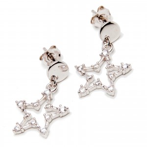 Srebrne kolczyki gwiazda z cyrkoniami