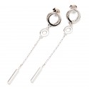 Srebrne kolczyki okrąg z łańcuszkiem