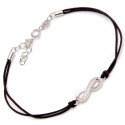 Srebrna bransoletka łapacz snów czarny sznurek