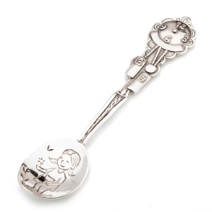 Srebrna łyżeczka pamiątka na Chrzest
