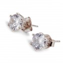 Srebrne kolczyki biała cyrkonia 5 mm