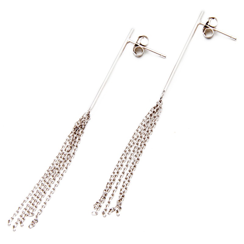 Srebrne kolczyki z łańcuszkami