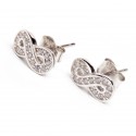 Srebrne kolczyki podwójne serca