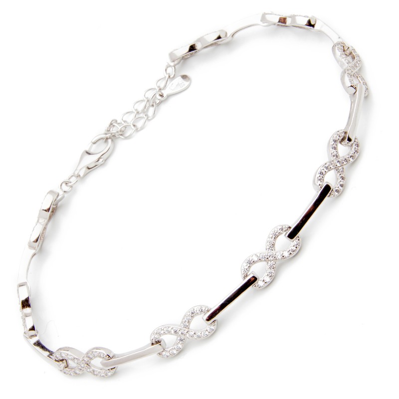 Srebrna bransoletka nieskończoność belki