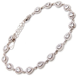 Srebrna bransoletka 875 z Lśniącymi białymi cyrkoniami