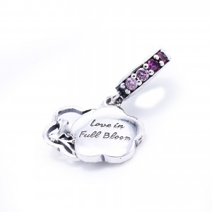 Srebrny charms zawieszka rozkwitająca miłość