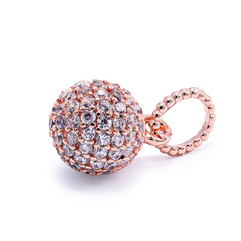 Srebrny charms pozłacany lśniąca kula