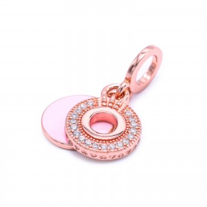 Srebrny charms zawieszka błyszczący dysk