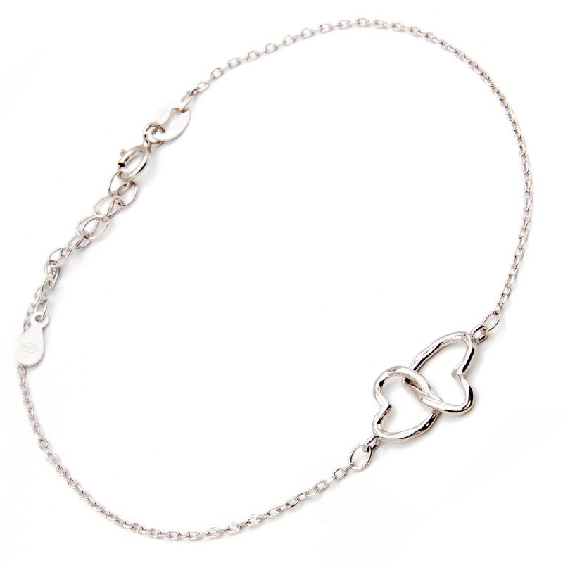 Srebrna bransoletka zakochane serca