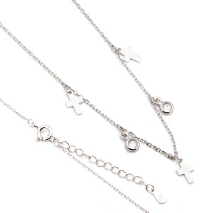 Srebrny naszyjnik krzyżyki z cyrkoniami