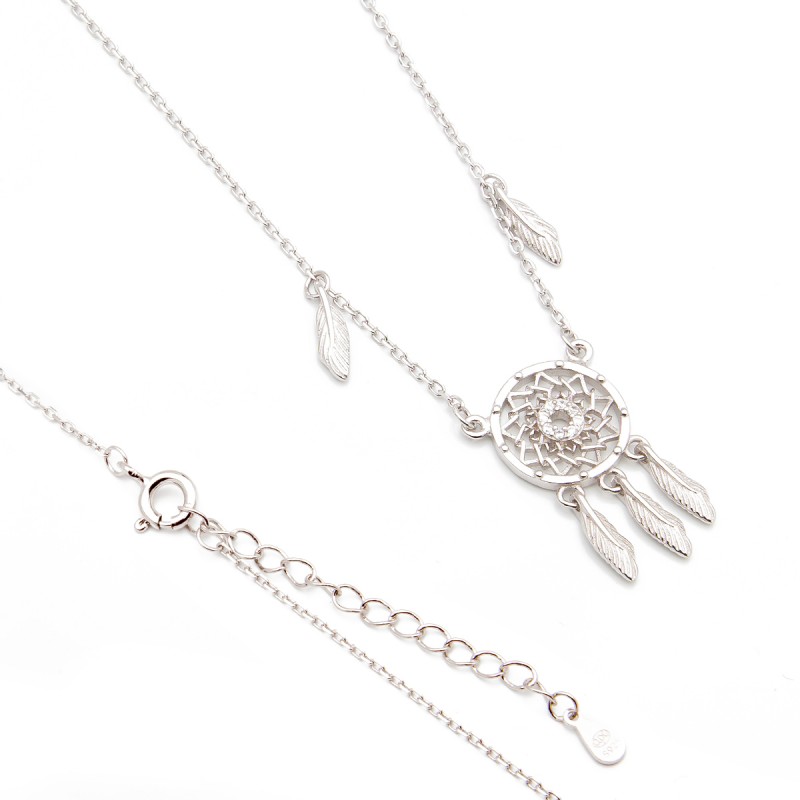 Srebrny naszyjnik łapacz snów