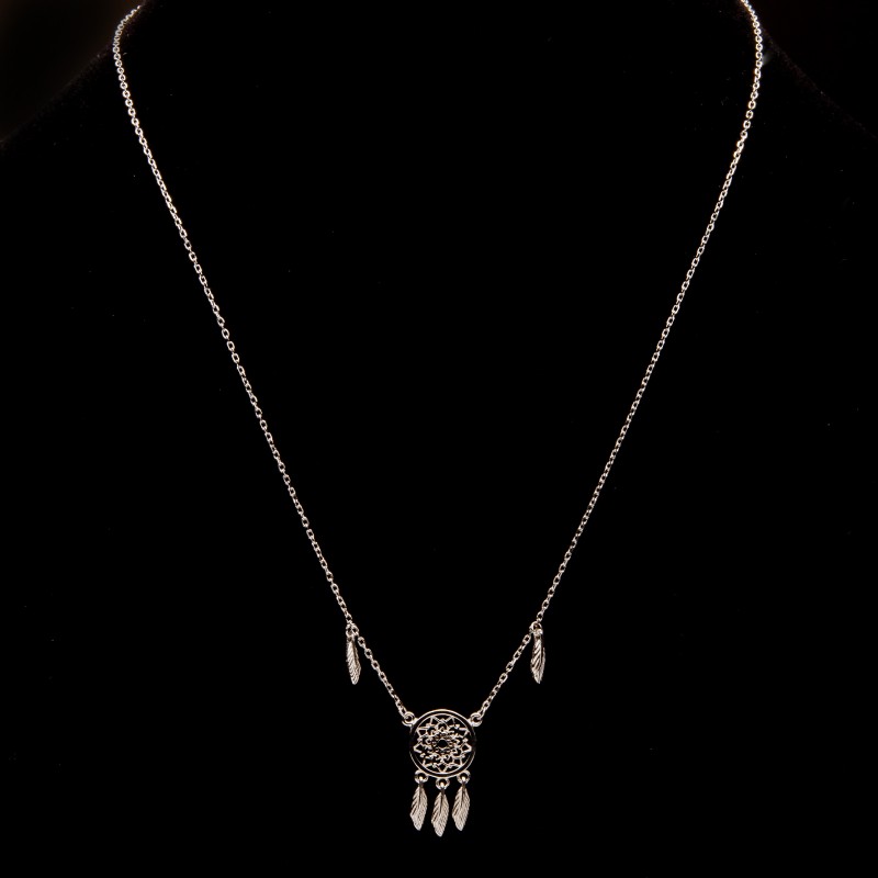 Srebrny naszyjnik łapacz snów