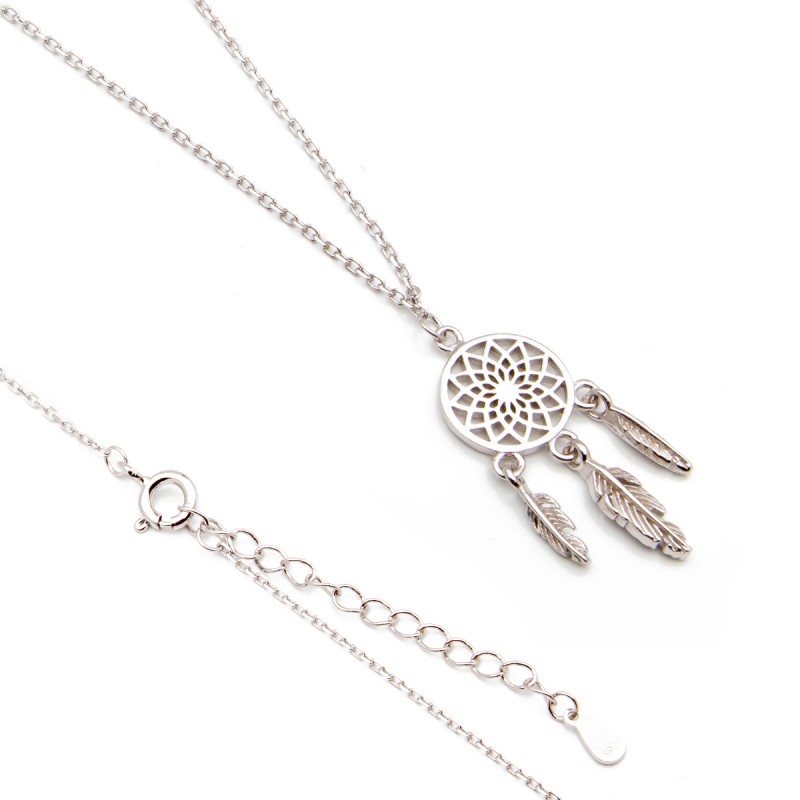 Srebrny naszyjnik łapacz snów