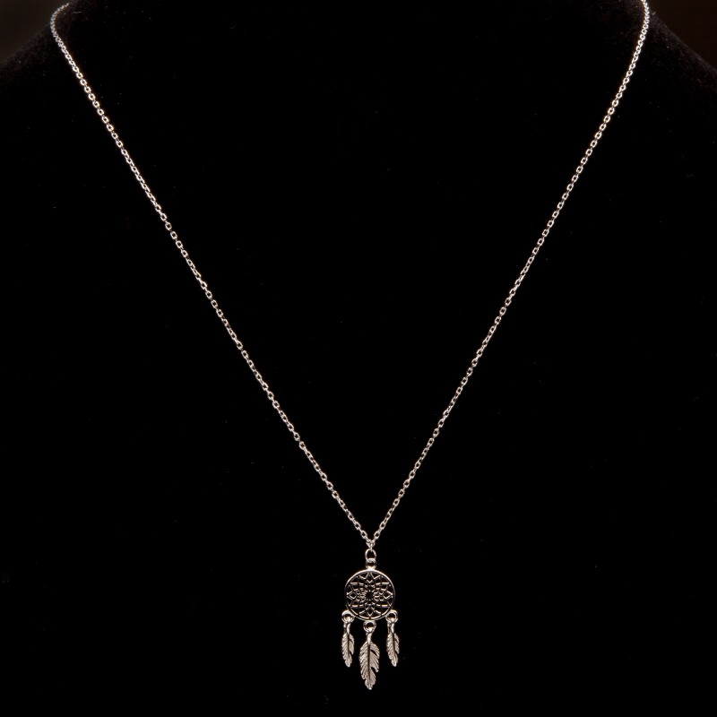 Srebrny naszyjnik łapacz snów