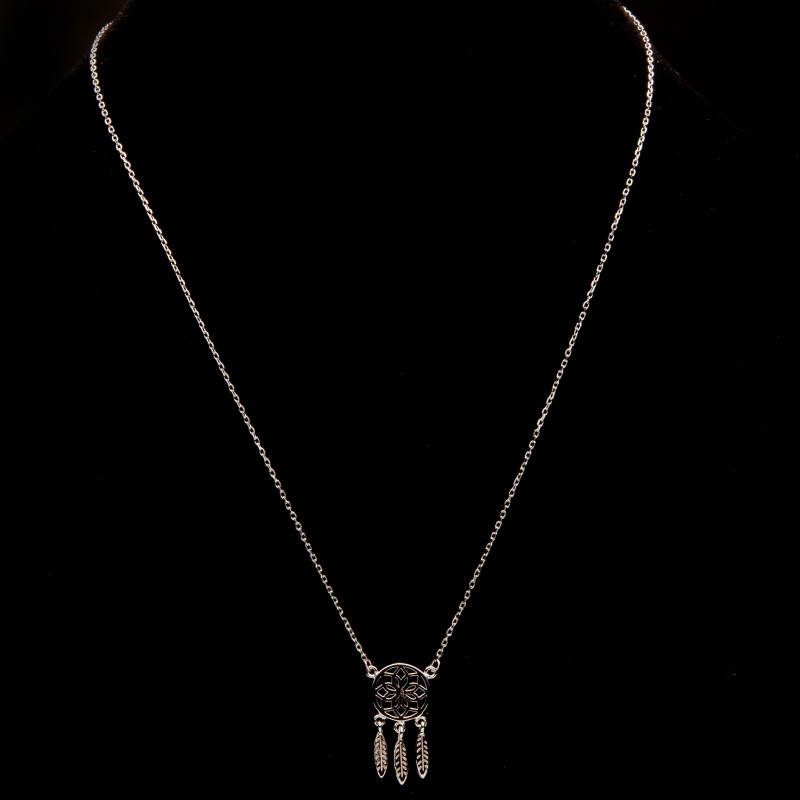 Srebrny naszyjnik łapacz snów