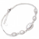 Srebrna Bransoletka 925 białe cyrkonie