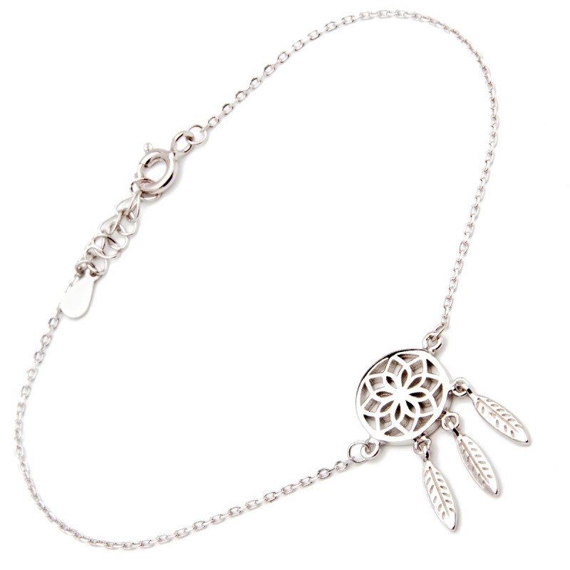 Srebrna bransoletka łapacz snów