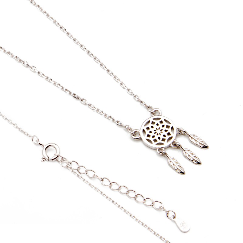 Srebrny naszyjnik łapacz snów