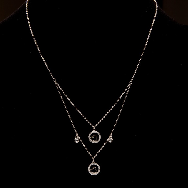 Srebrny naszyjnik w koło miłości