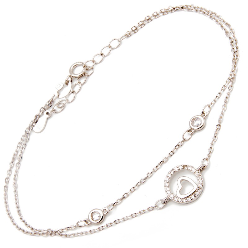 Srebrna bransoletka w koło miłości