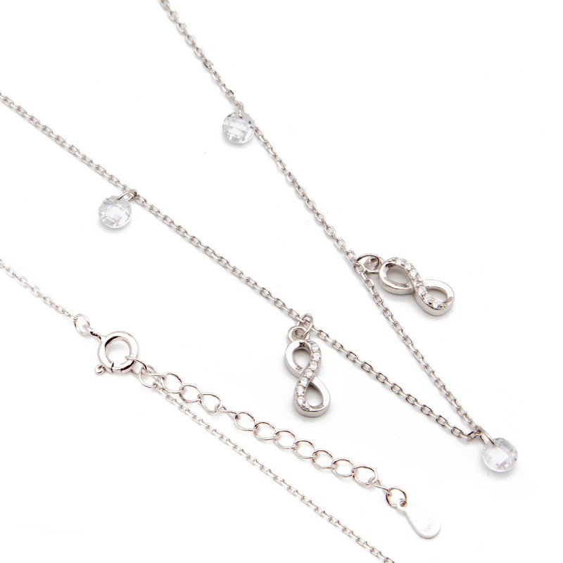 Srebrny naszyjnik zawieszki nieskończoność