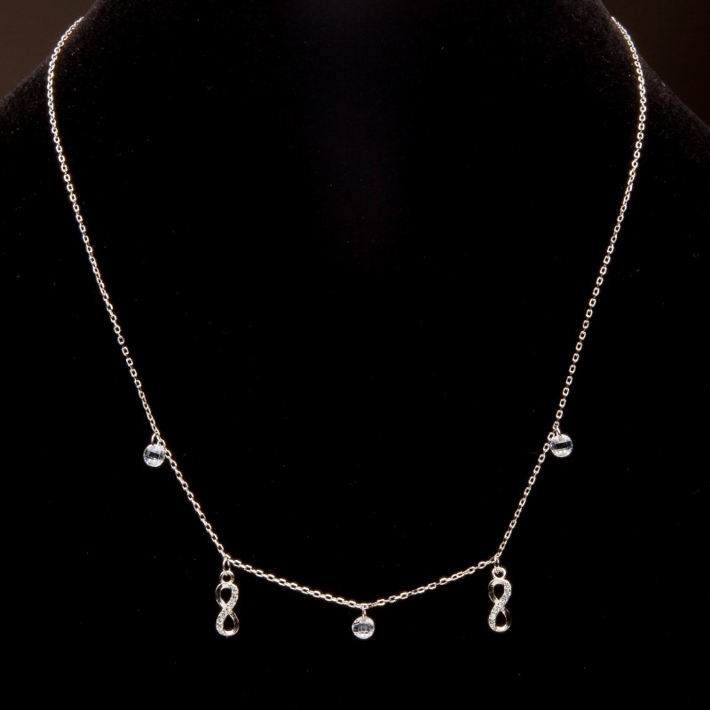 Srebrny naszyjnik zawieszki nieskończoność