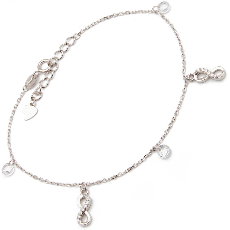 Srebrna bransoletka zawieszki nieskończoność
