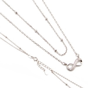 Srebrny naszyjnik podwójny nieskończoność