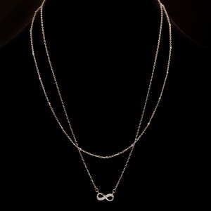 Srebrny naszyjnik podwójny nieskończoność