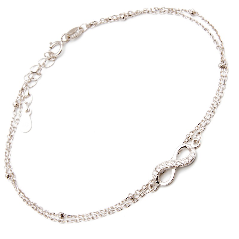 Srebrna bransoletka podwójna nieskończoność