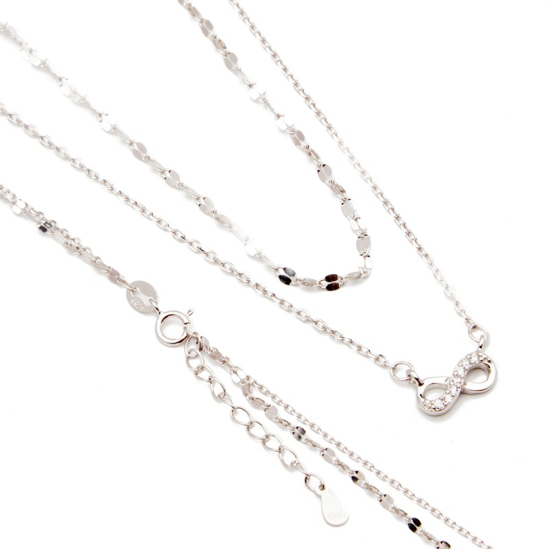 Srebrny naszyjnik podwójny nieskończoność
