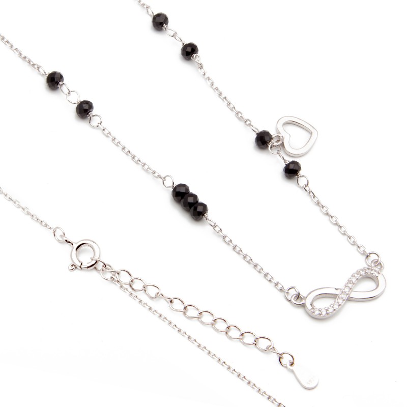 Srebrny naszyjnik serce z nieskończonością