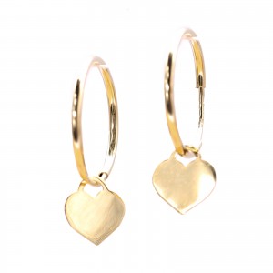 Złote kolczyki 585 Sercowa Zawieszka